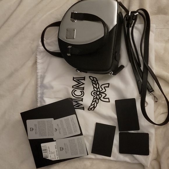 MCM Handbags - MCM black and silver mini